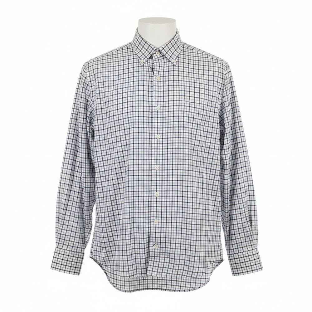 Peter Millar Mens Large Blue Plaid Button Down Long Sleeve Shirt Preppy L